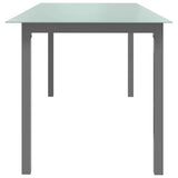 NNEVL Garden Table Light Grey 190x90x74 cm Aluminium and Glass