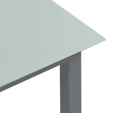 NNEVL Garden Table Light Grey 190x90x74 cm Aluminium and Glass