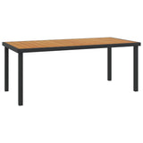 NNEVL Garden Table Brown 190x90x74.5 cm Aluminium and WPC