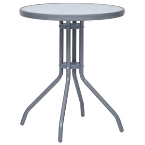 NNEVL Garden Table Light Grey 60 cm Steel and Glass