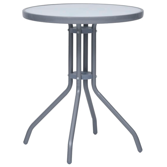 NNEVL Garden Table Light Grey 60 cm Steel and Glass