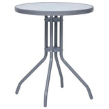 NNEVL Garden Table Light Grey 60 cm Steel and Glass