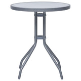 NNEVL Garden Table Light Grey 60 cm Steel and Glass