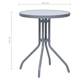 NNEVL Garden Table Light Grey 60 cm Steel and Glass