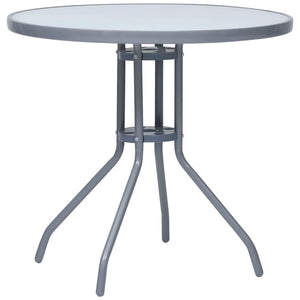 NNEVL Garden Table Light Grey 80 cm Steel and Glass
