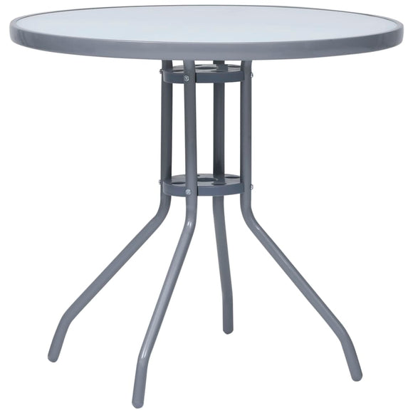 NNEVL Garden Table Light Grey 80 cm Steel and Glass