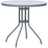 NNEVL Garden Table Light Grey 80 cm Steel and Glass