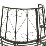 NNEVL Garden Half Round Tree Bench 160 cm Steel