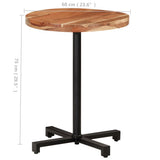 NNEVL Bistro Table Round Ø60x75 cm Solid Acacia Wood