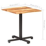 NNEVL Bistro Table with Live Edges 70x70x75 cm Solid Acacia Wood