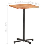 NNEVL Bar Table with Live Edges 60x60x110 cm Solid Acacia Wood