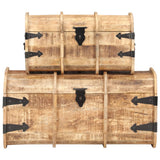 NNEVL Storage Chests 2 Pieces Solid Mango Wood