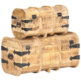 NNEVL Storage Chests 2 Pieces Solid Mango Wood
