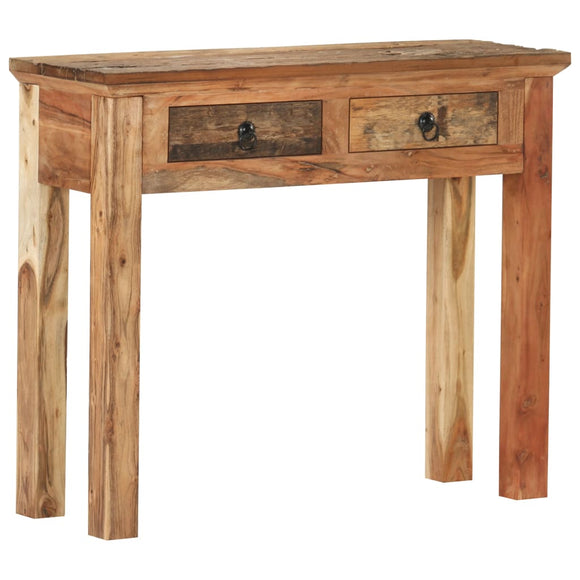 NNEVL Console Table 90.5x30x75cm Solid Acacia Wood and Reclaimed Wood