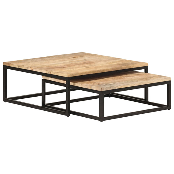 NNEVL Nesting Coffee Tables 2 pcs Solid Mango Wood