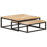 NNEVL Nesting Coffee Tables 2 pcs Solid Mango Wood