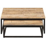 NNEVL Nesting Coffee Tables 2 pcs Solid Mango Wood