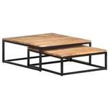 NNEVL Nesting Coffee Tables 2 pcs Solid Acacia Wood