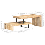 NNEVL 2 Piece Coffee Table Set Solid Mango Wood