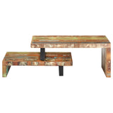 NNEVL 2 Piece Coffee Table Set Solid Reclaimed Wood