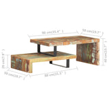 NNEVL 2 Piece Coffee Table Set Solid Reclaimed Wood