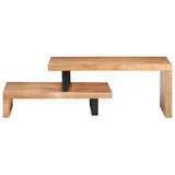 NNEVL 2 Piece Coffee Table Set Solid Acacia Wood