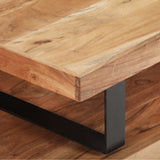 NNEVL 2 Piece Coffee Table Set Solid Acacia Wood
