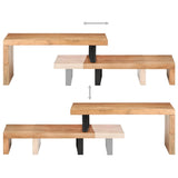 NNEVL 2 Piece Coffee Table Set Solid Acacia Wood