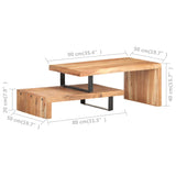 NNEVL 2 Piece Coffee Table Set Solid Acacia Wood