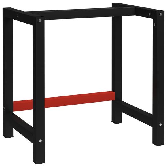 NNEVL Work Bench Frame Metal 80x57x79 cm Black and Red