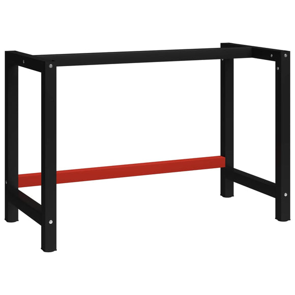 NNEVL Work Bench Frame Metal 120x57x79 cm Black and Red