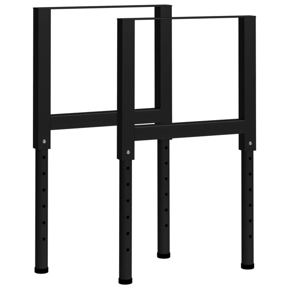NNEVL Adjustable Work Bench Frames 2 pcs Metal 55x(69-95.5) cm Black