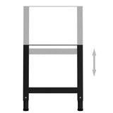NNEVL Adjustable Work Bench Frames 2 pcs Metal 55x(69-95.5) cm Black