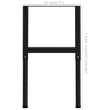 NNEVL Adjustable Work Bench Frames 2 pcs Metal 55x(69-95.5) cm Black