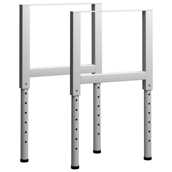 NNEVL Adjustable Work Bench Frames 2 pcs Metal 55x(69-95.5) cm Grey