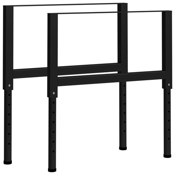 NNEVL Adjustable Work Bench Frames 2 pcs Metal 85x(69-95.5) cm Black