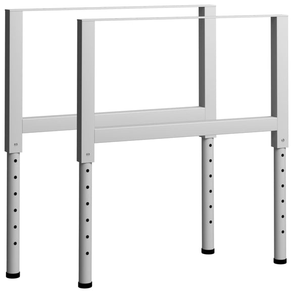 NNEVL Adjustable Work Bench Frames 2 pcs Metal 85x(69-95.5) cm Grey