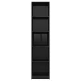 NNEVL 5-Tier Book Cabinet High Gloss Black 40x24x175 cm Engineered Wood