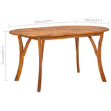 NNEVL Garden Table 150x90x75 cm Solid Acacia Wood