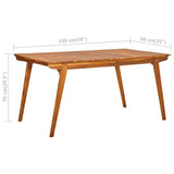 NNEVL Garden Table 150x90x75 cm Solid Acacia Wood