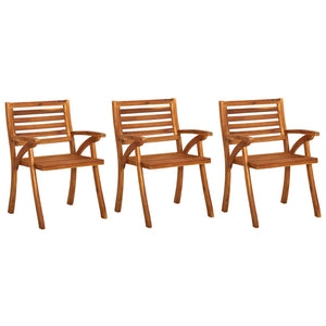 NNEVL Garden Chairs 3 pcs Solid Acacia Wood