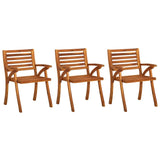 NNEVL Garden Chairs 3 pcs Solid Acacia Wood