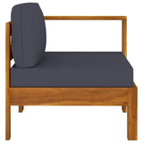 NNEVL Middle Sofa with 1 Armrest Dark Grey Solid Acacia Wood