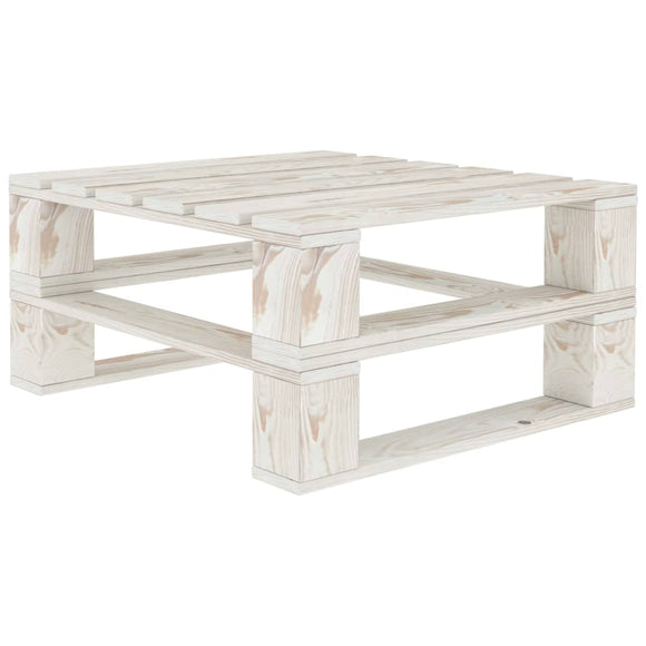 NNEVL Garden Pallet Table White Wood