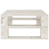 NNEVL Garden Pallet Table White Wood