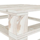NNEVL Garden Pallet Table White Wood