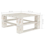 NNEVL Garden Pallet Table White Wood