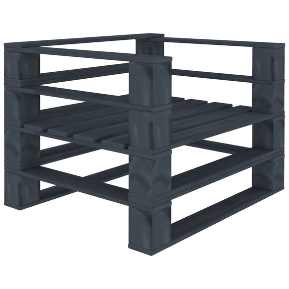 NNEVL Garden Pallet Armchair Wood Grey
