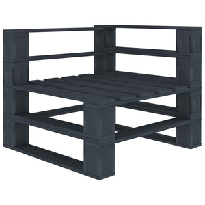 NNEVL Garden Pallet Corner Sofa Wood Grey