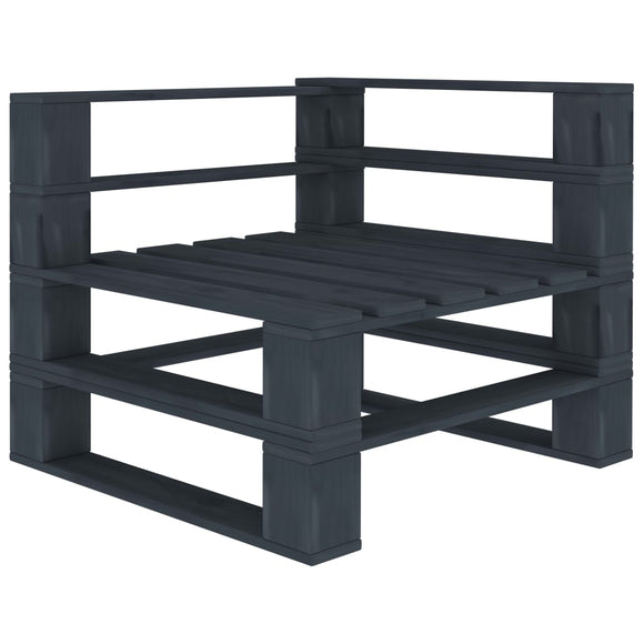 NNEVL Garden Pallet Corner Sofa Wood Grey